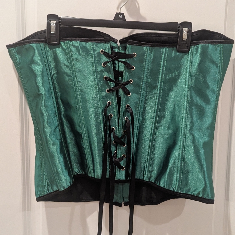 Green And Black Costume Corset (XL) - Picture 2 of 3